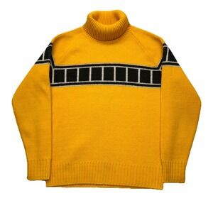 Vintage 70s YAMAHA Knit Molly Turtleneck Motocross Sweater Size Small (14)‎